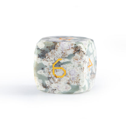 Plum Blossom Jade Diamond-Cut 7-Piece Dice Set