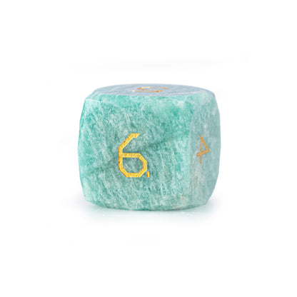 Russian Amazonite Diamond-Cut 7-Piece Dice Set