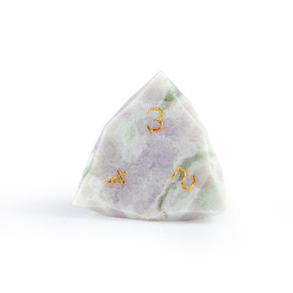 Plum Blossom Jade Diamond-Cut 7-Piece Dice Set