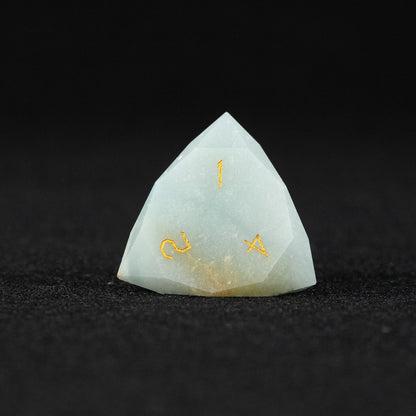 Brazilian Amazonite Diamond-Cut 7-Piece Dice Set