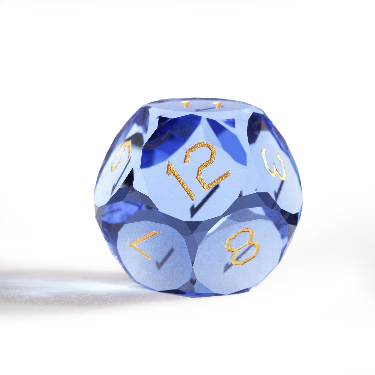Aqua Blue Crystal Diamond-Cut 7-Piece Dice Set