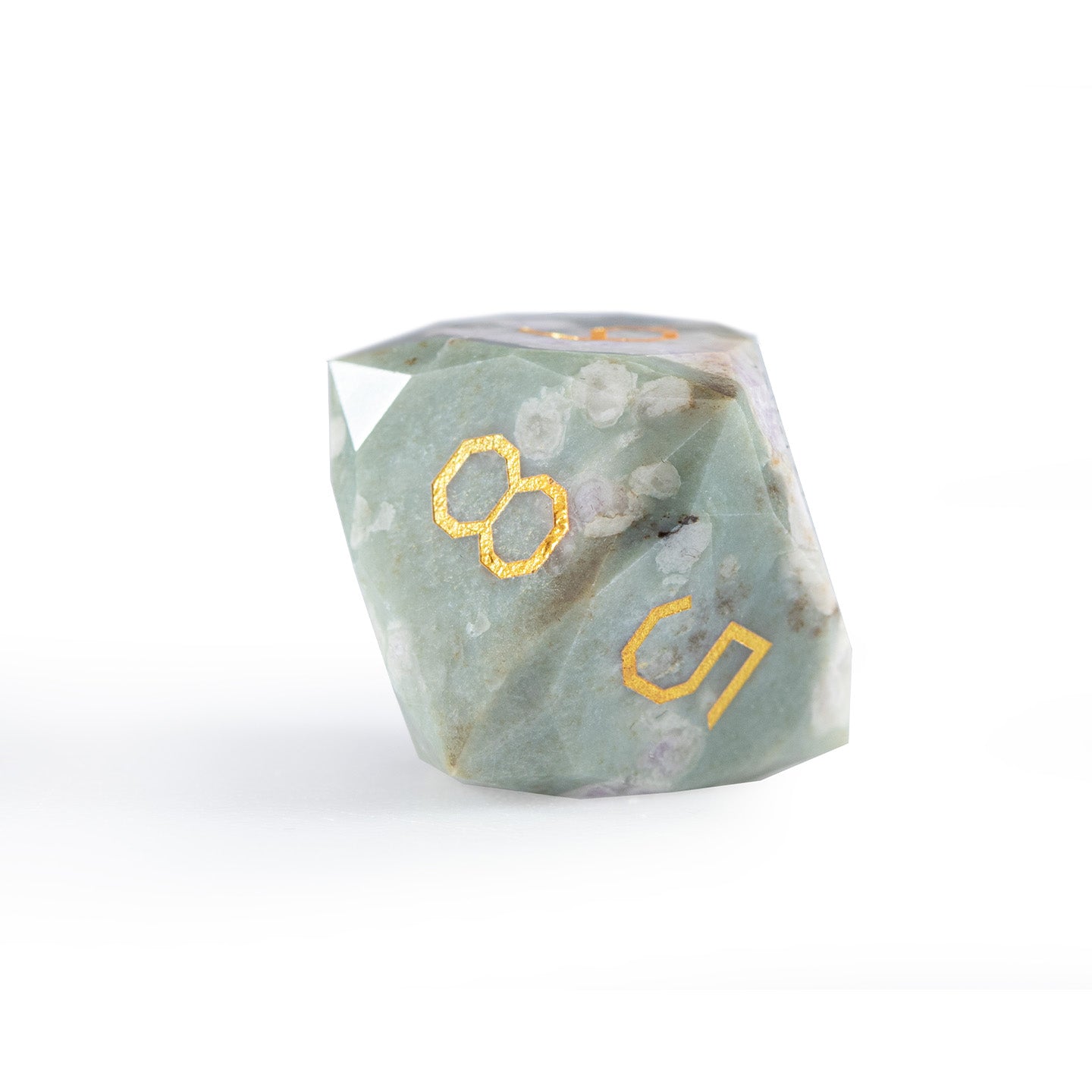 Plum Blossom Jade Diamond-Cut 7-Piece Dice Set