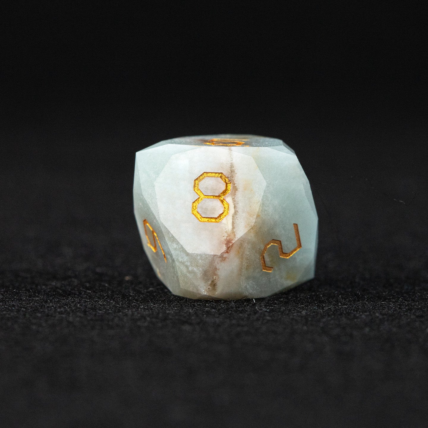 Brazilian Amazonite Diamond-Cut 7-Piece Dice Set