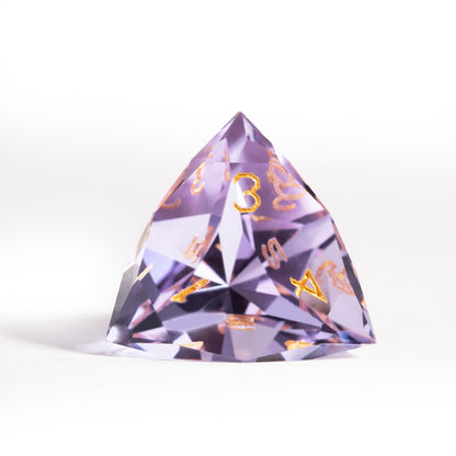 Amethyst Glass Diamond-Cut 7-Piece Dice Set