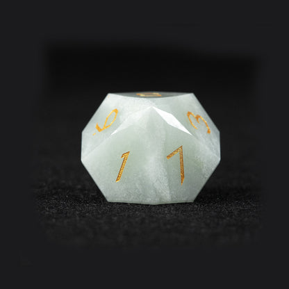 Brazilian Amazonite Diamond-Cut 7-Piece Dice Set