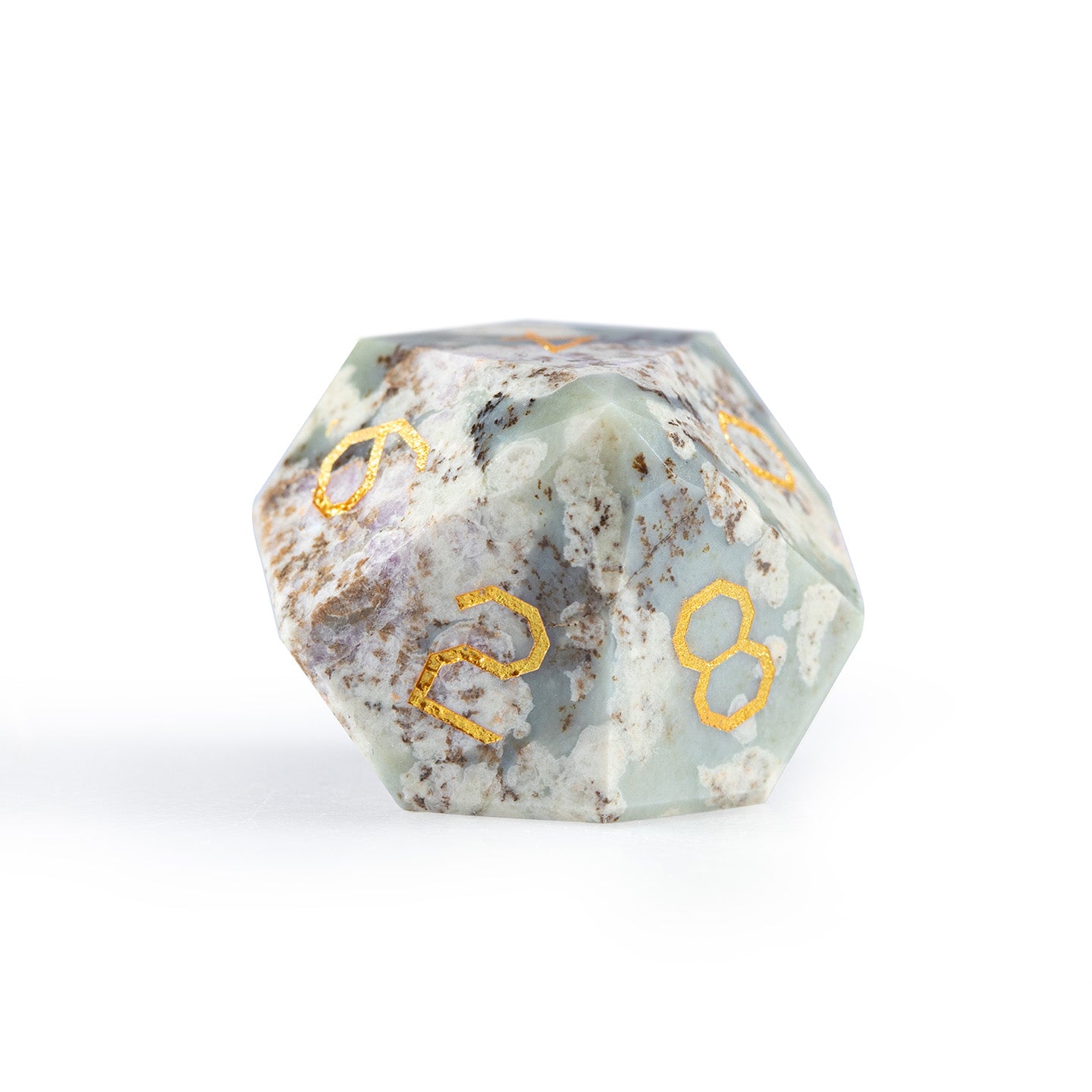 Plum Blossom Jade Diamond-Cut 7-Piece Dice Set