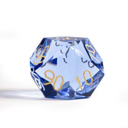 Aqua Blue Crystal Diamond-Cut 7-Piece Dice Set