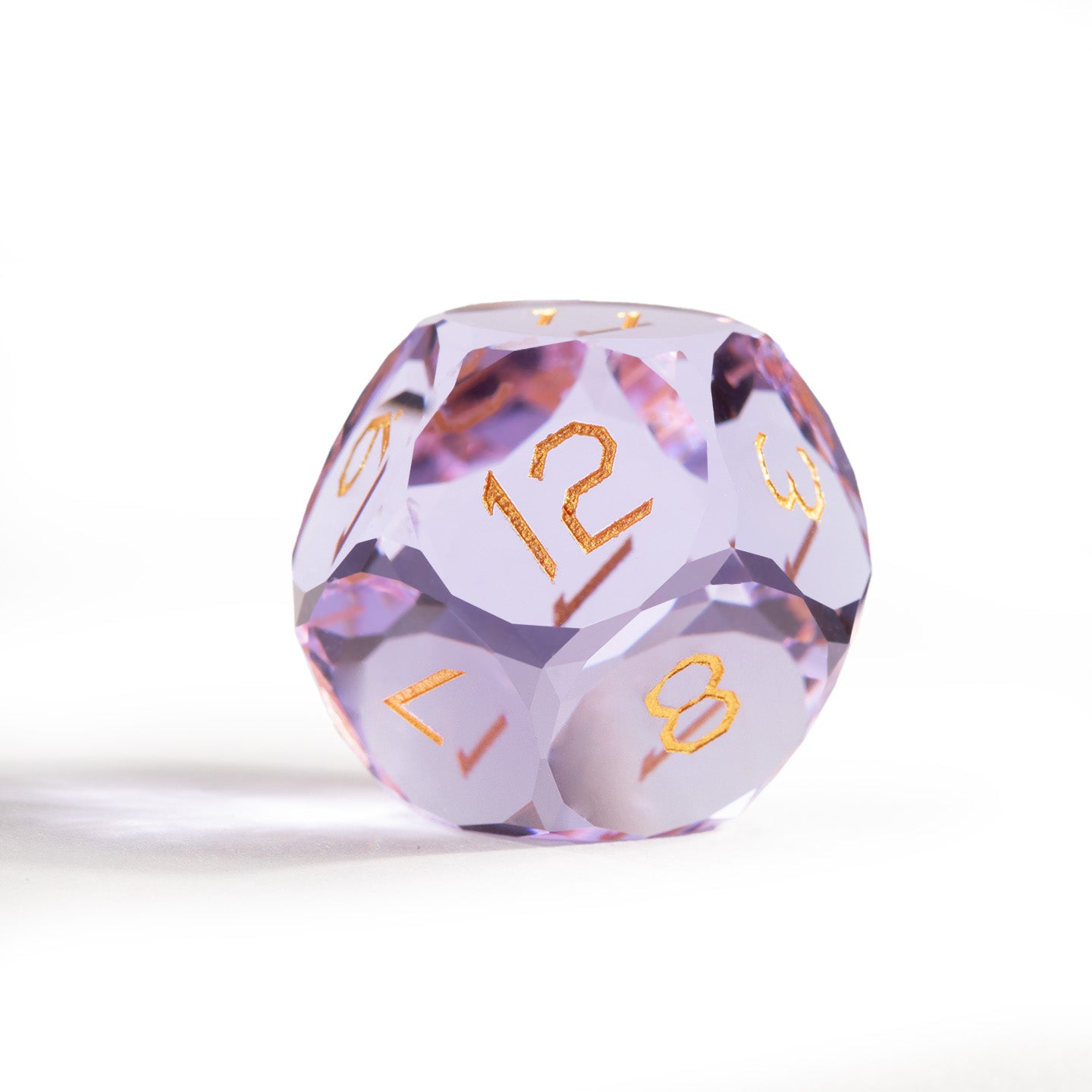 Amethyst Glass Diamond-Cut 7-Piece Dice Set