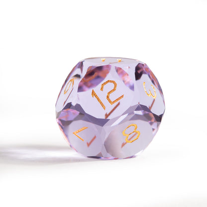 Amethyst Glass Diamond-Cut 7-Piece Dice Set