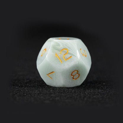 Brazilian Amazonite Diamond-Cut 7-Piece Dice Set