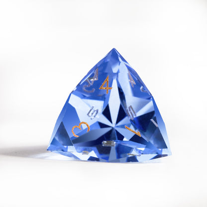 Aqua Blue Crystal Diamond-Cut 7-Piece Dice Set