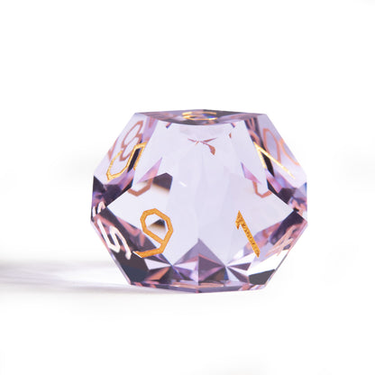 Amethyst Glass Diamond-Cut 7-Piece Dice Set
