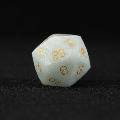 Brazilian Amazonite Diamond-Cut 7-Piece Dice Set