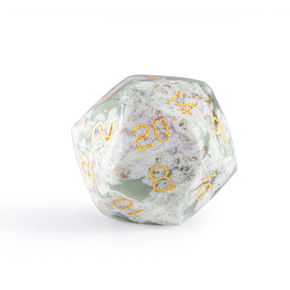 Plum Blossom Jade Diamond-Cut 7-Piece Dice Set