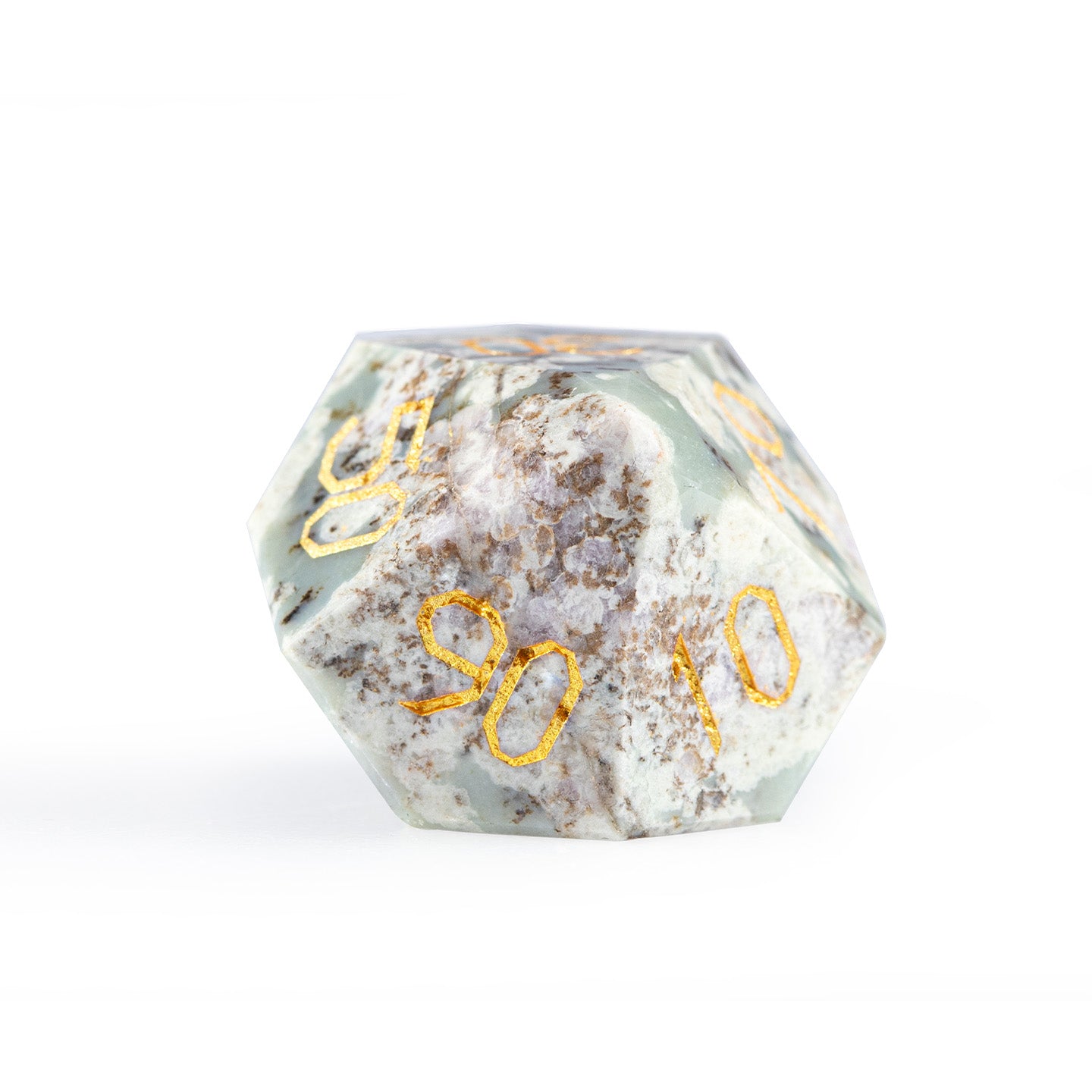 Plum Blossom Jade Diamond-Cut 7-Piece Dice Set