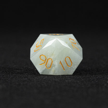 Brazilian Amazonite Diamond-Cut 7-Piece Dice Set