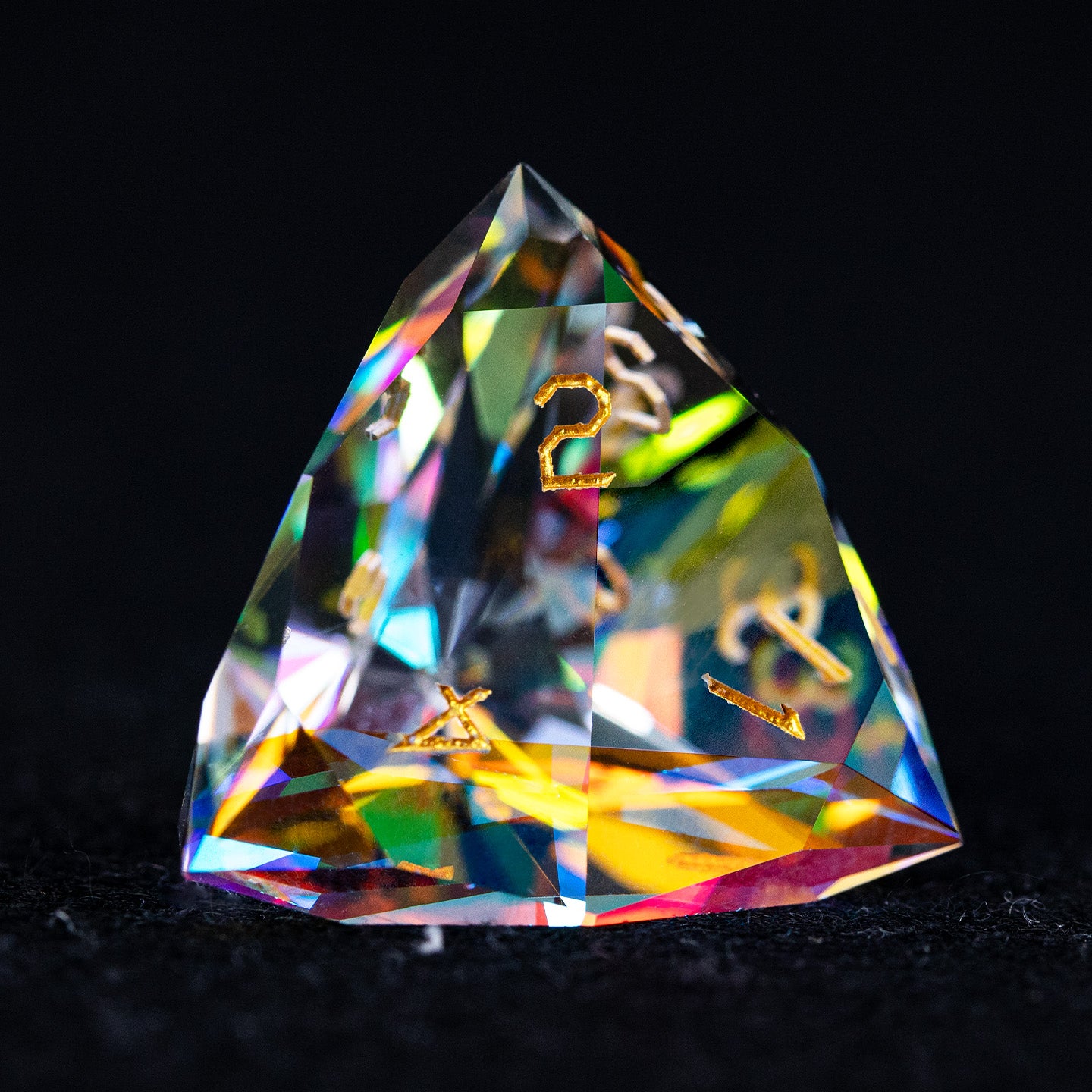 Iridescent Crystal Diamond-Cut 7-Piece Dice Set