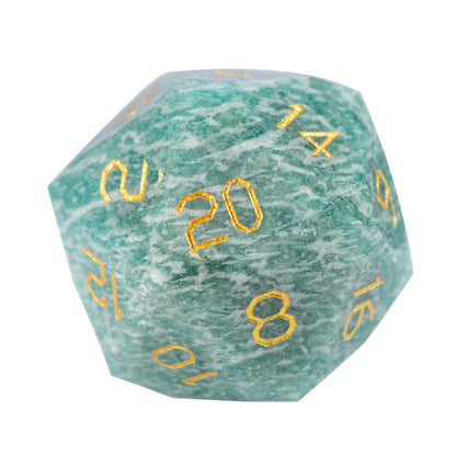 Russian Amazonite Diamond-Cut 7-Piece Dice Set