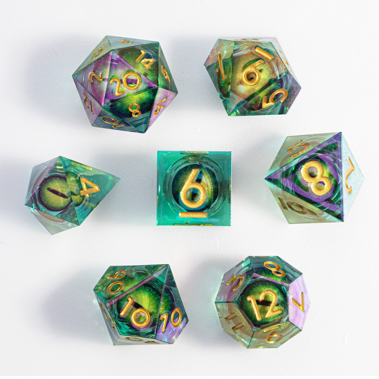 Laser Dragon Eye 7-Piece Polyhedral Dice Set