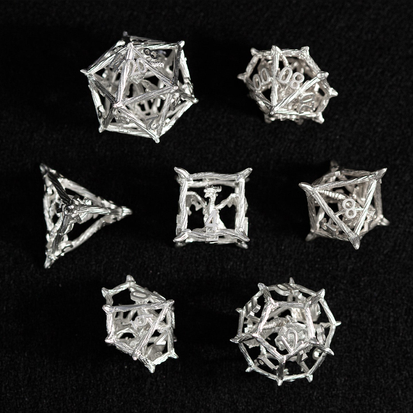 Mithral Dragonbone 7-Piece Polyhedral Dice Set