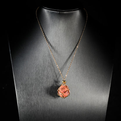 Watermelon Red Glass Plated 7-Piece Polyhedral Dice Set